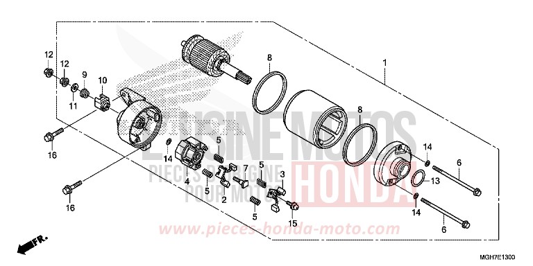 MOTEUR DE DEMARRAGE de VFR1200X "Crosstourer" Méca DEGITAL SILVER METALLIC (NHA30B) 2015